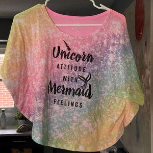 Girls 12 Justice Rainbow Unicorn Top T-shirt